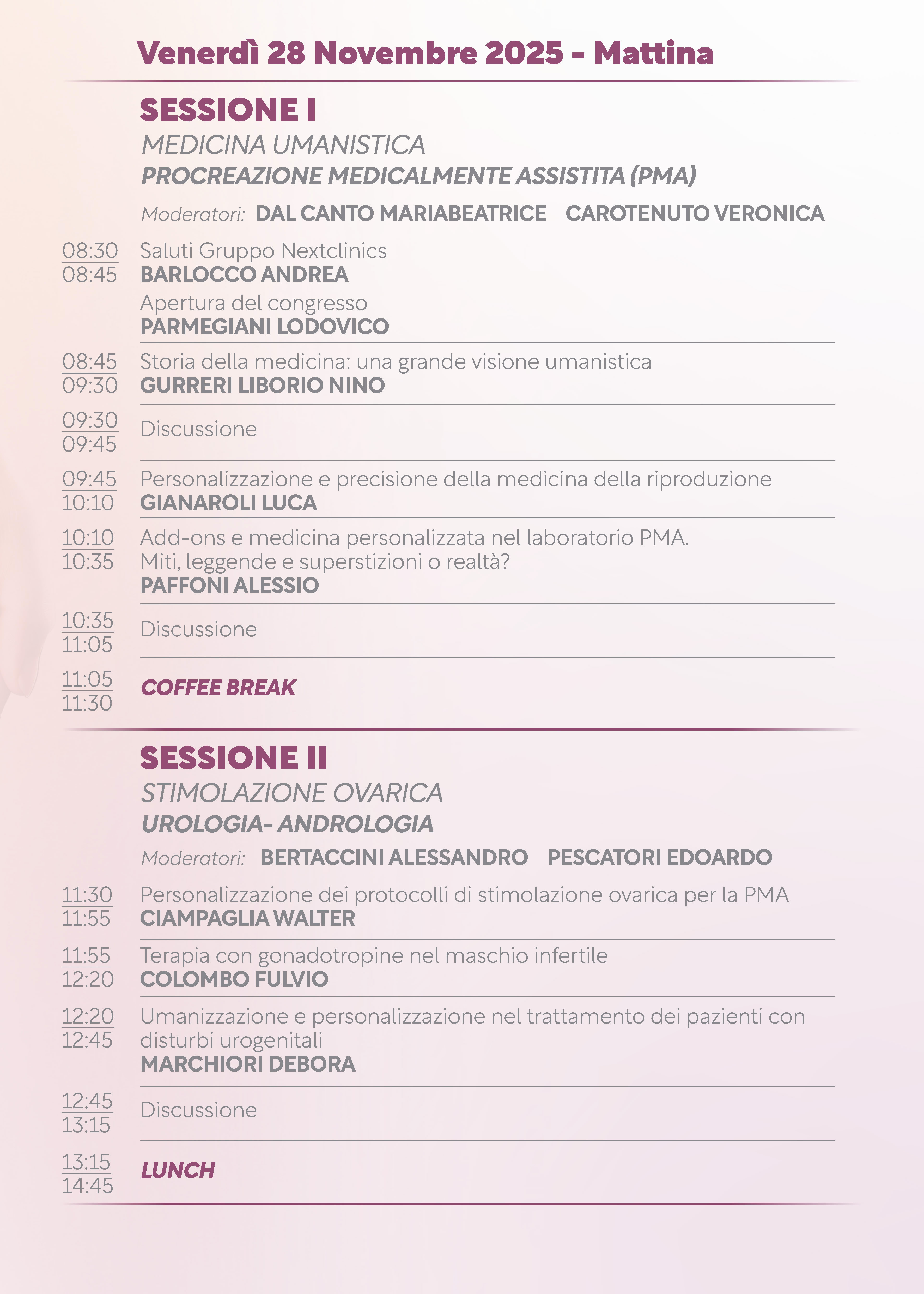 SESSIONI DELLA MATTINA Image