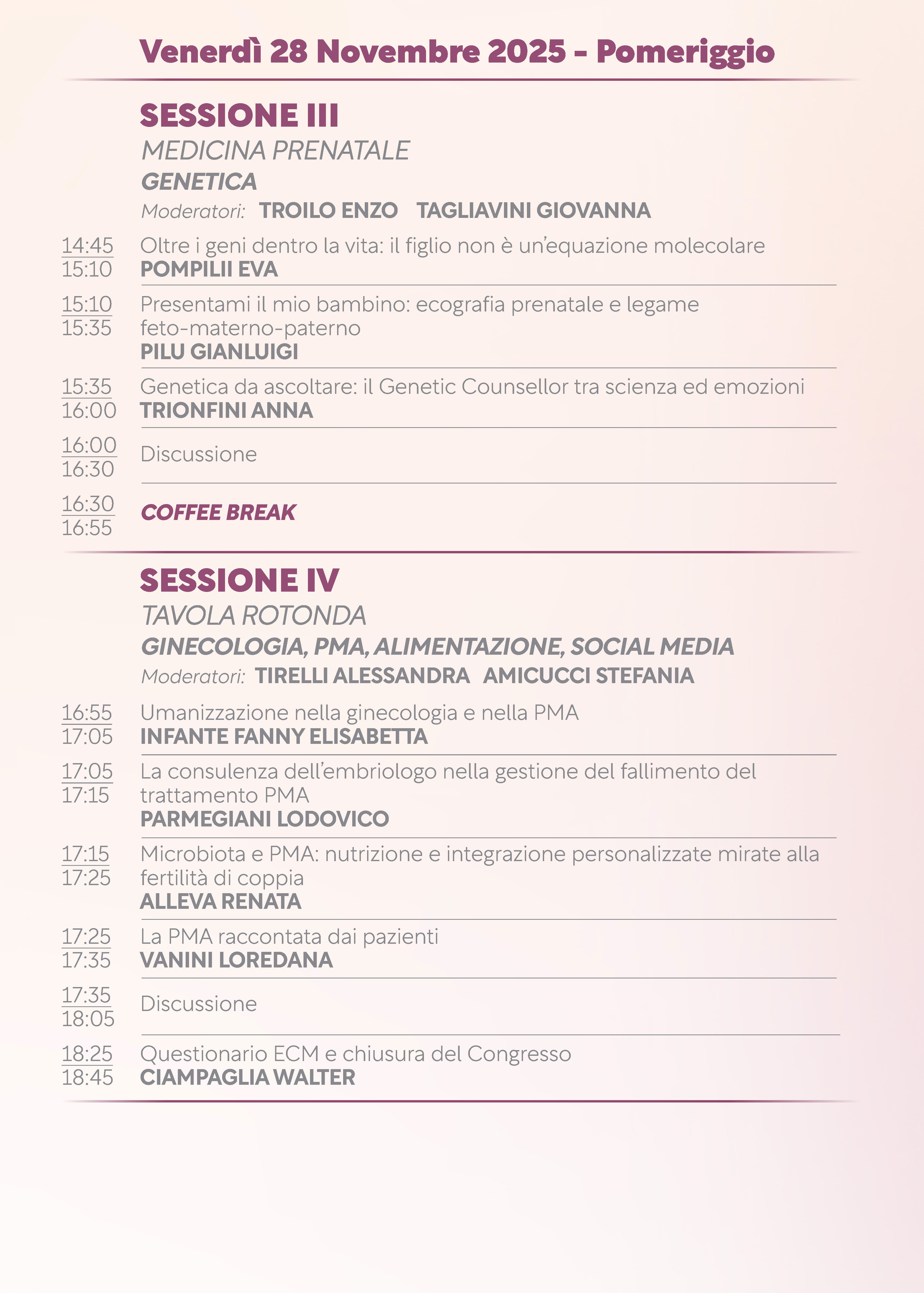 SESSIONI DEL POMERIGGIO Image